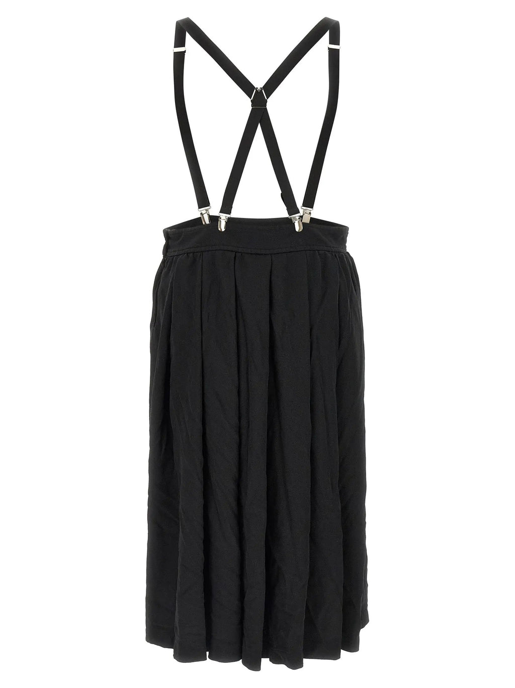 Comme Des Garçons Black Polyester Midi Skirt