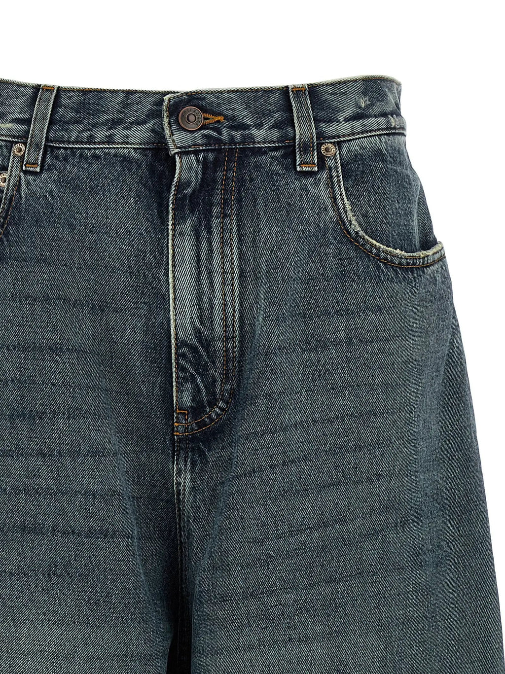 Jean Balenciaga bleu en coton coupe décontractée