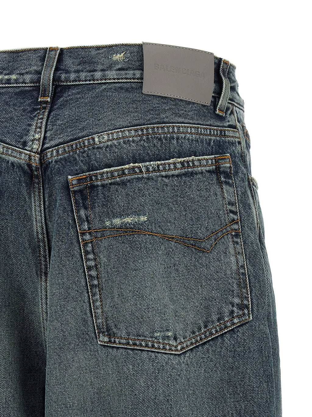 Jean Balenciaga bleu en coton coupe décontractée
