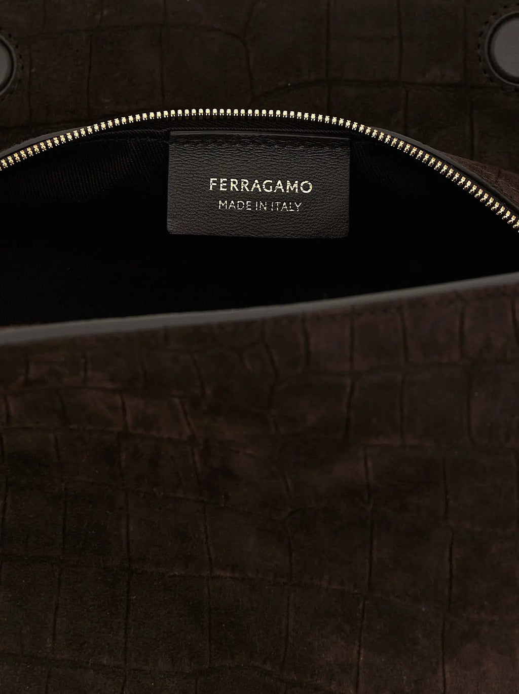 Ferragamo Brown Goatskin Shoulder Bag