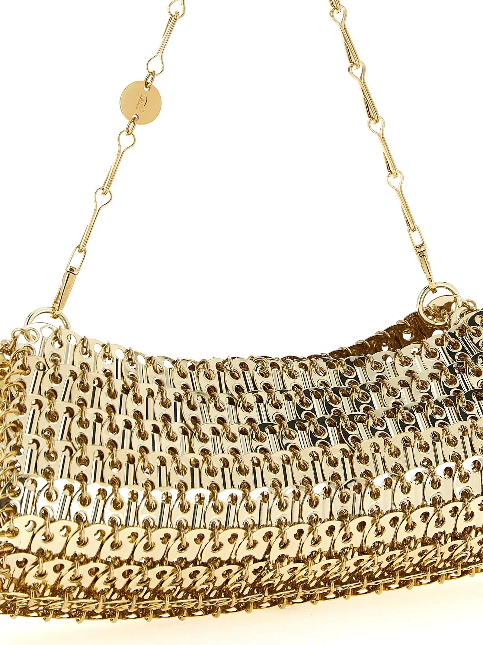 Paco Rabanne Gold Brass Clutch Bag