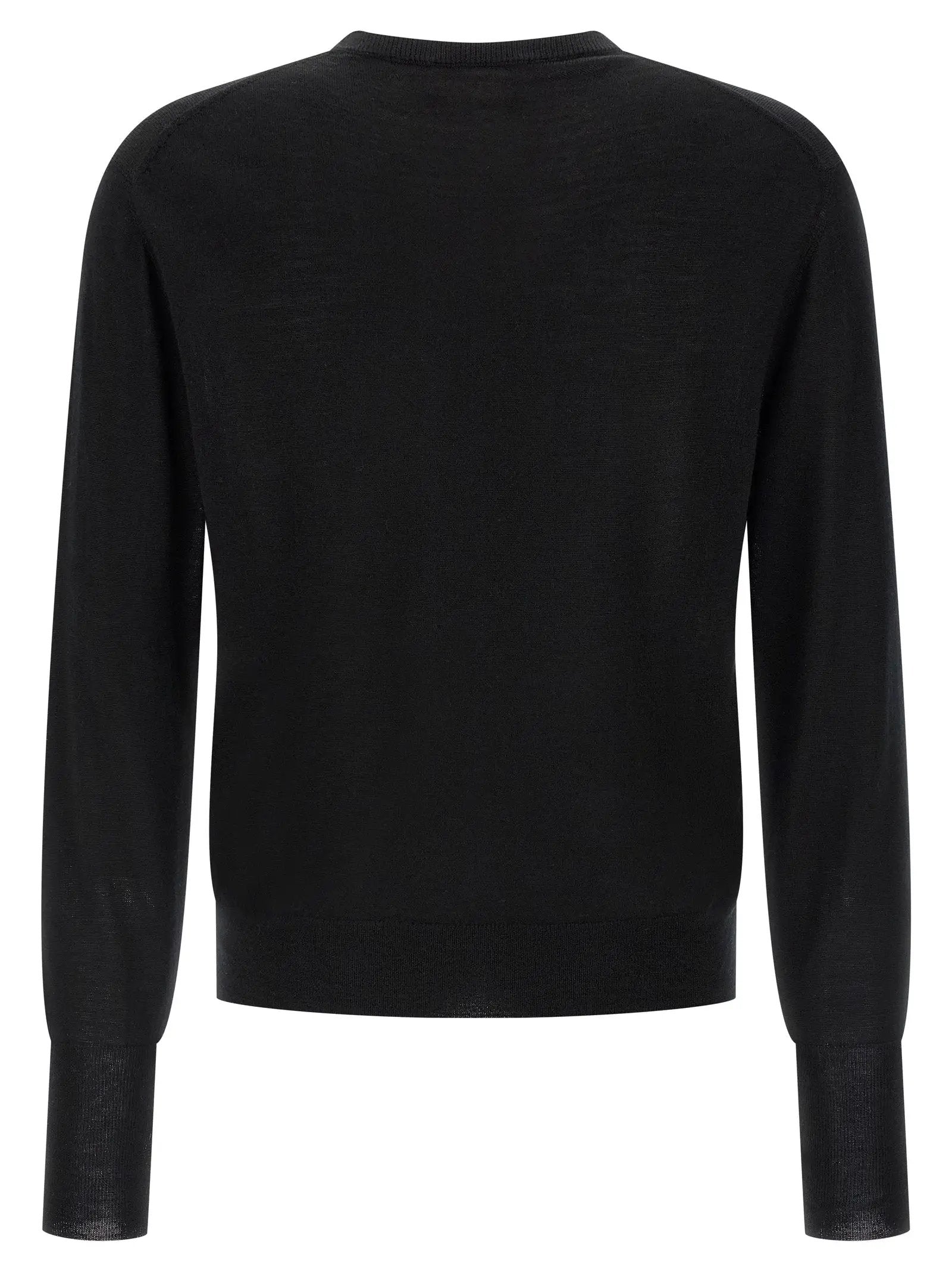 MA'RY'YA Black Virgin Wool Cardigan