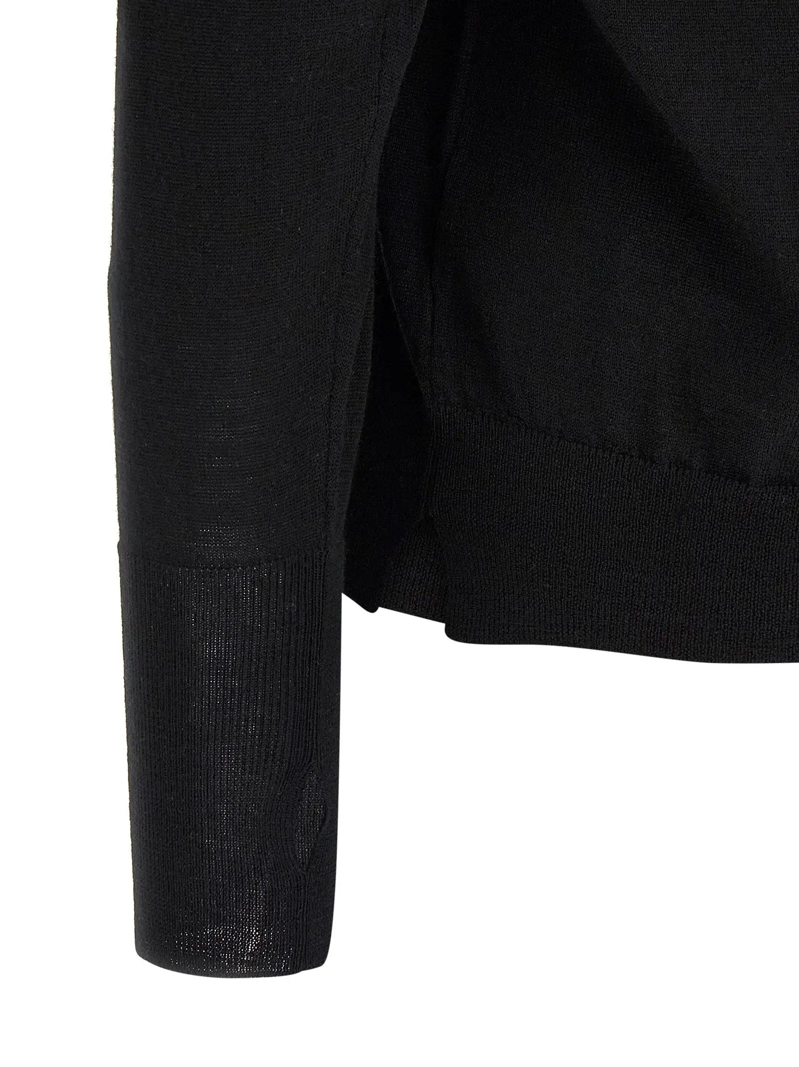 MA'RY'YA Black Virgin Wool Cardigan