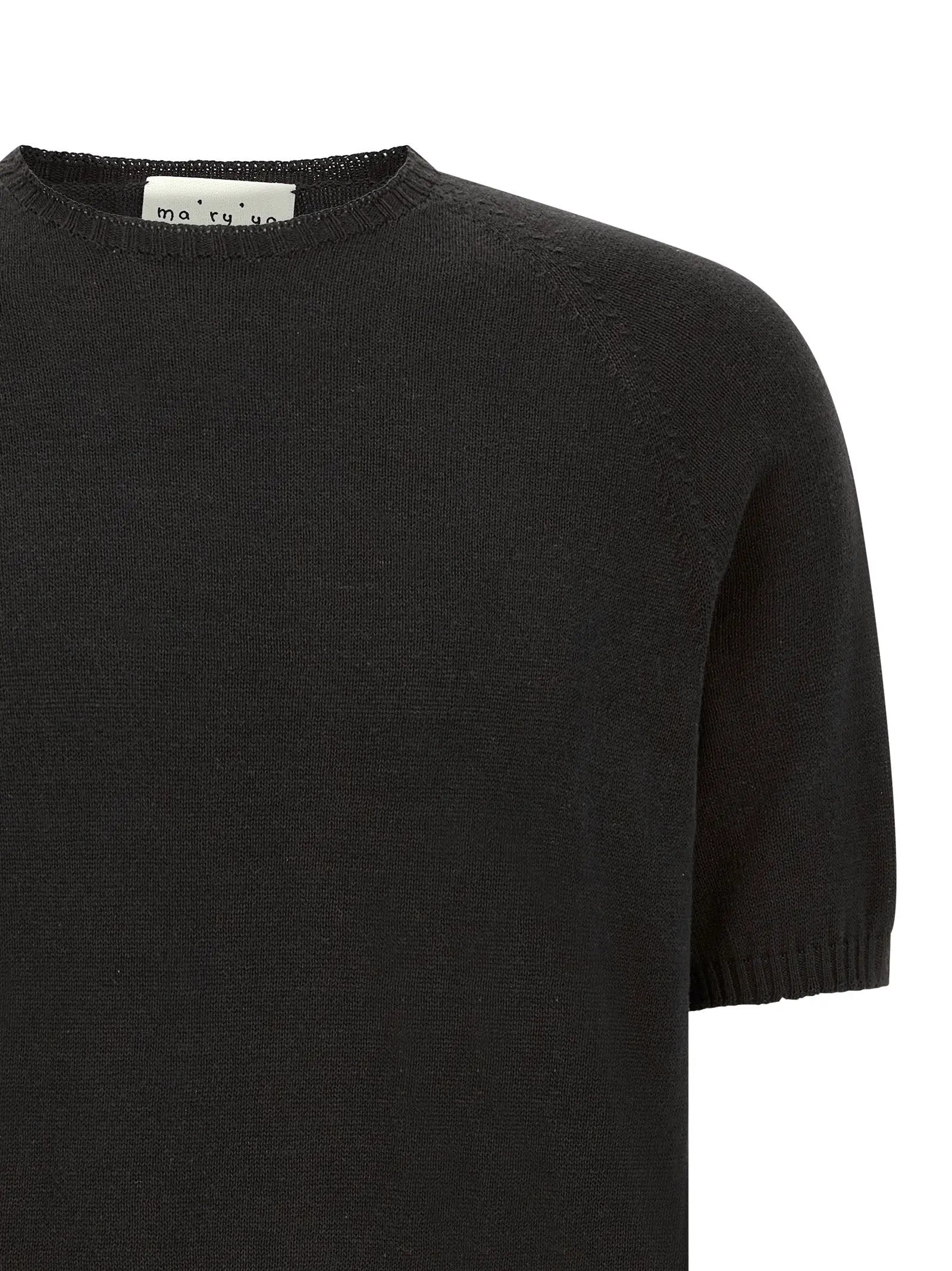 MA'RY'YA Black Cotton Cardigan