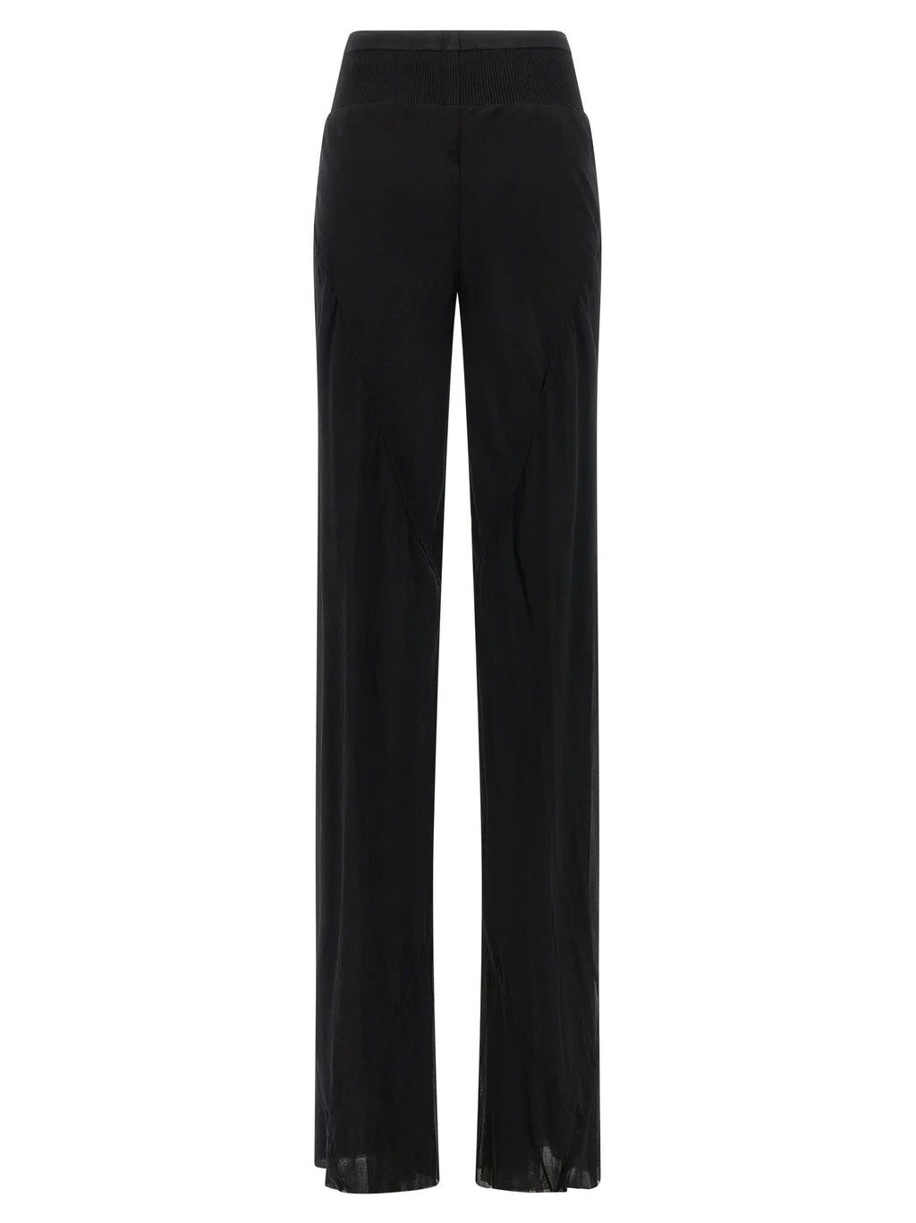 Rick Owens Black Silk Flared Pants