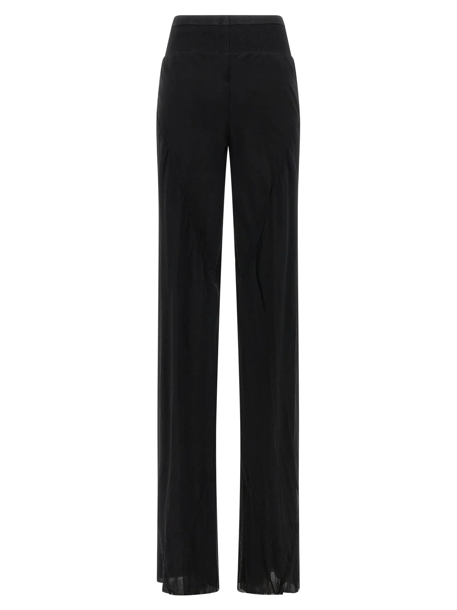 Rick Owens Black Silk Flared Pants