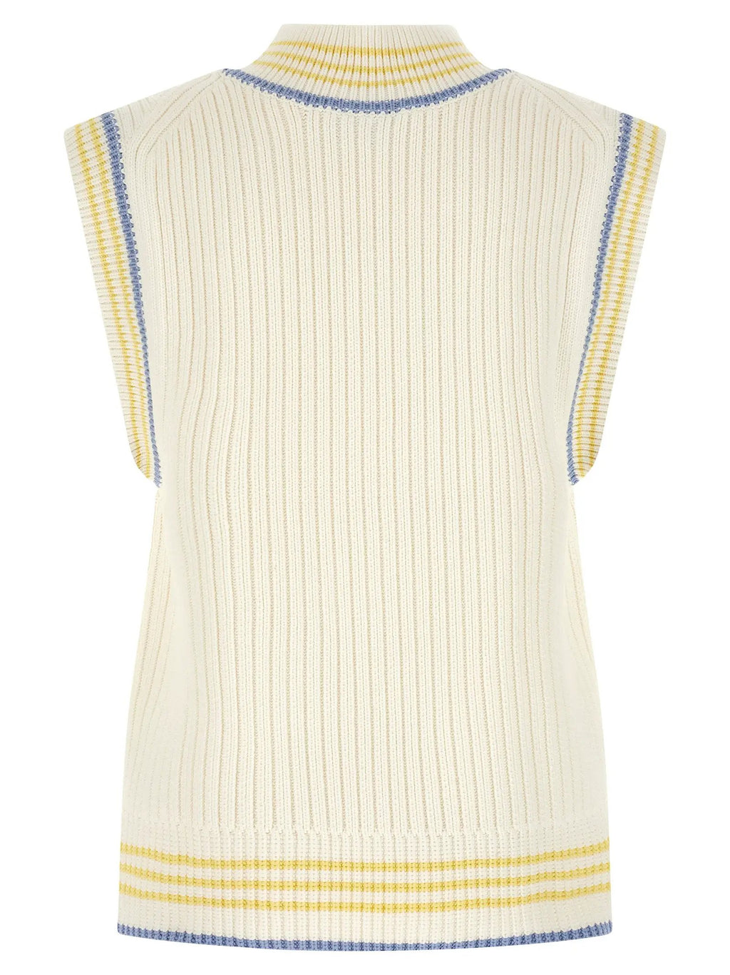 Lacoste White Cotton Sleeveles Sweater