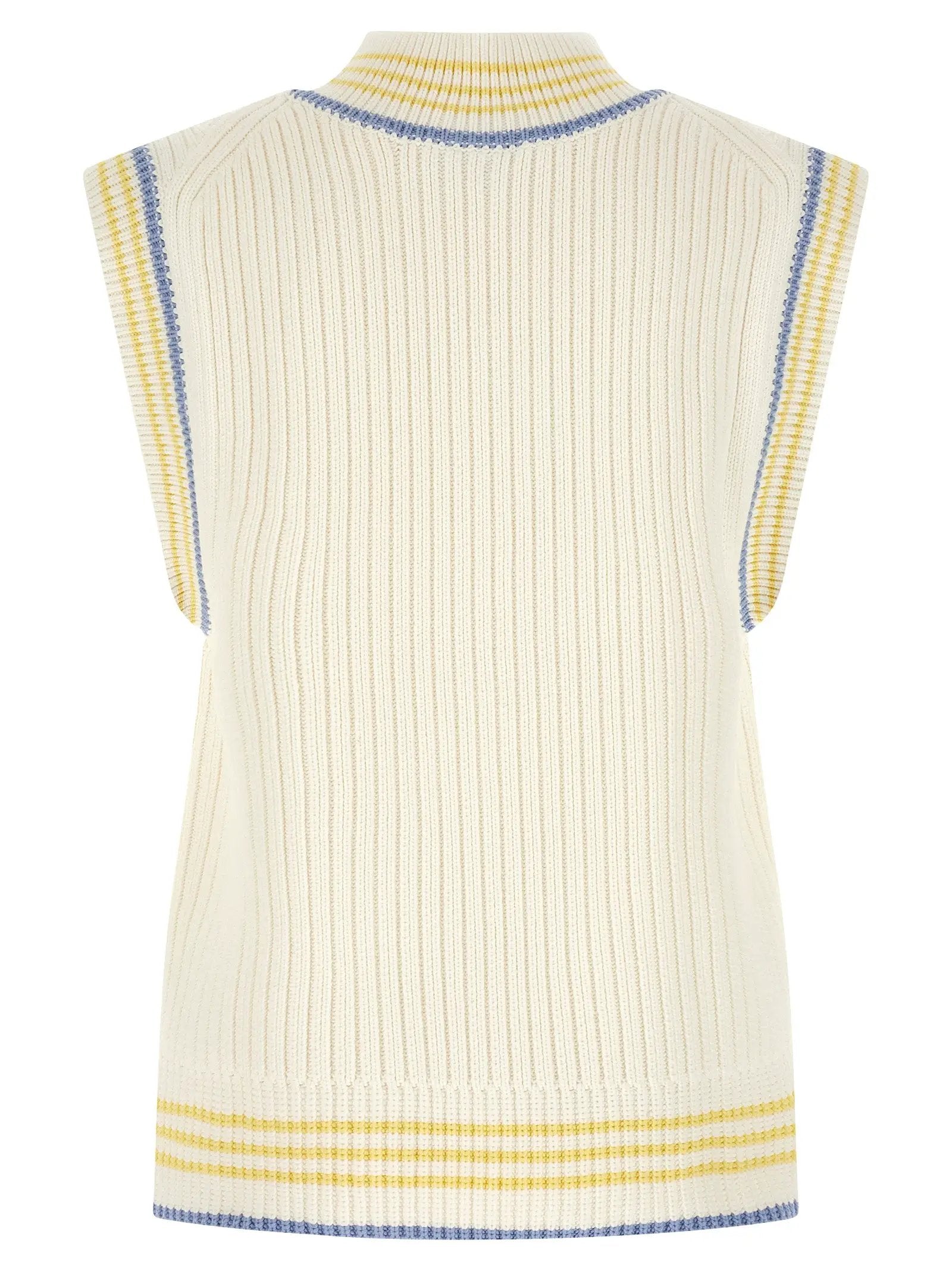 Lacoste White Cotton Sleeveles Sweater