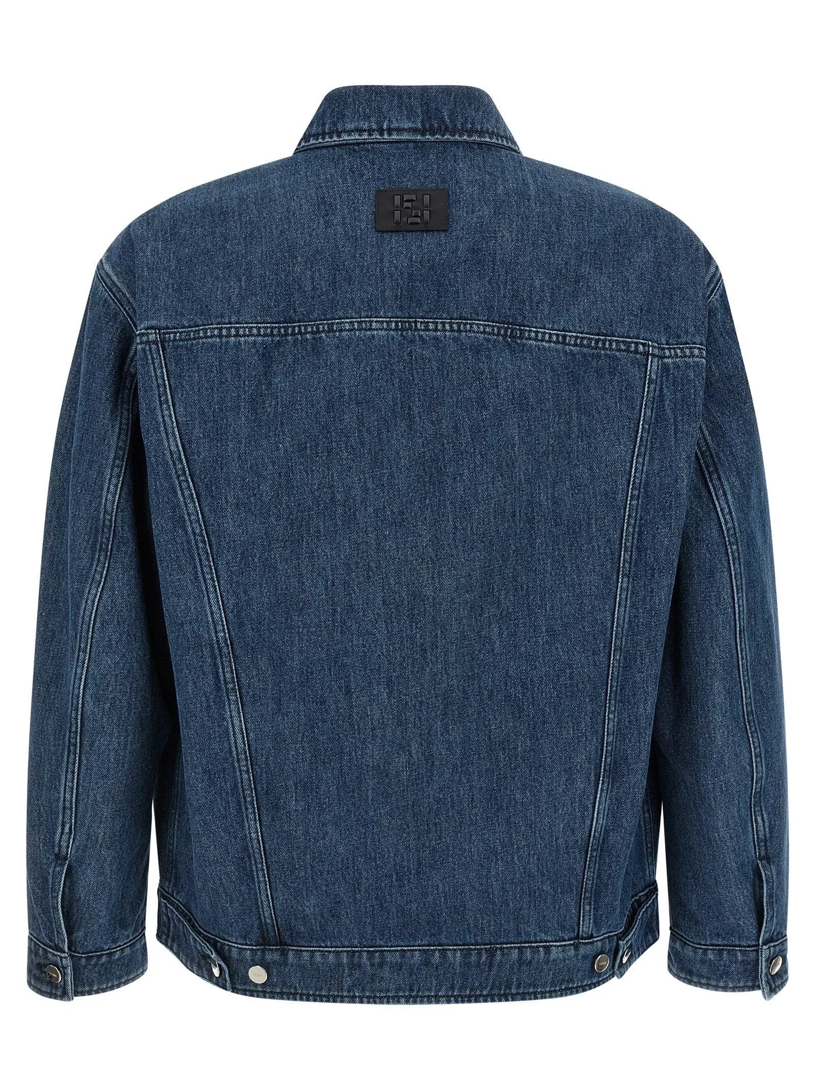 Veste en jean bleu en coton Fendi