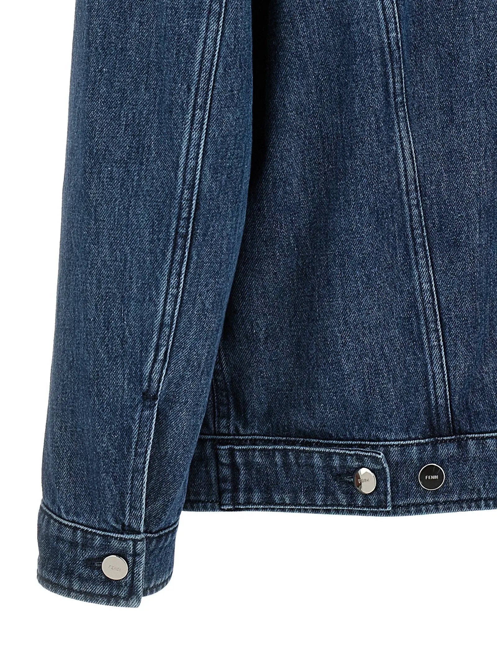 Veste en jean bleu en coton Fendi