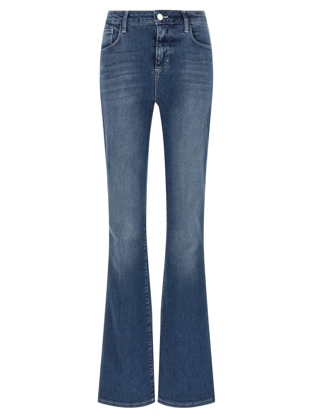 L'Agence Blue Cotton Flared Jeans