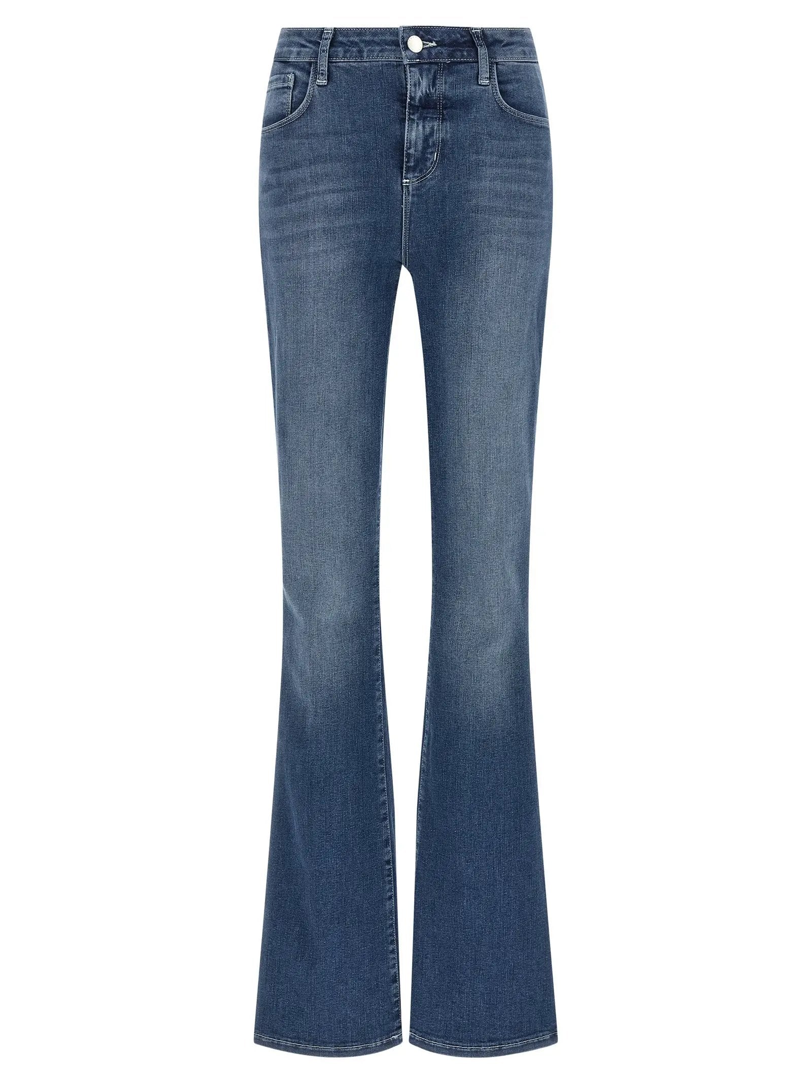 L'Agence Blue Cotton Flared Jeans