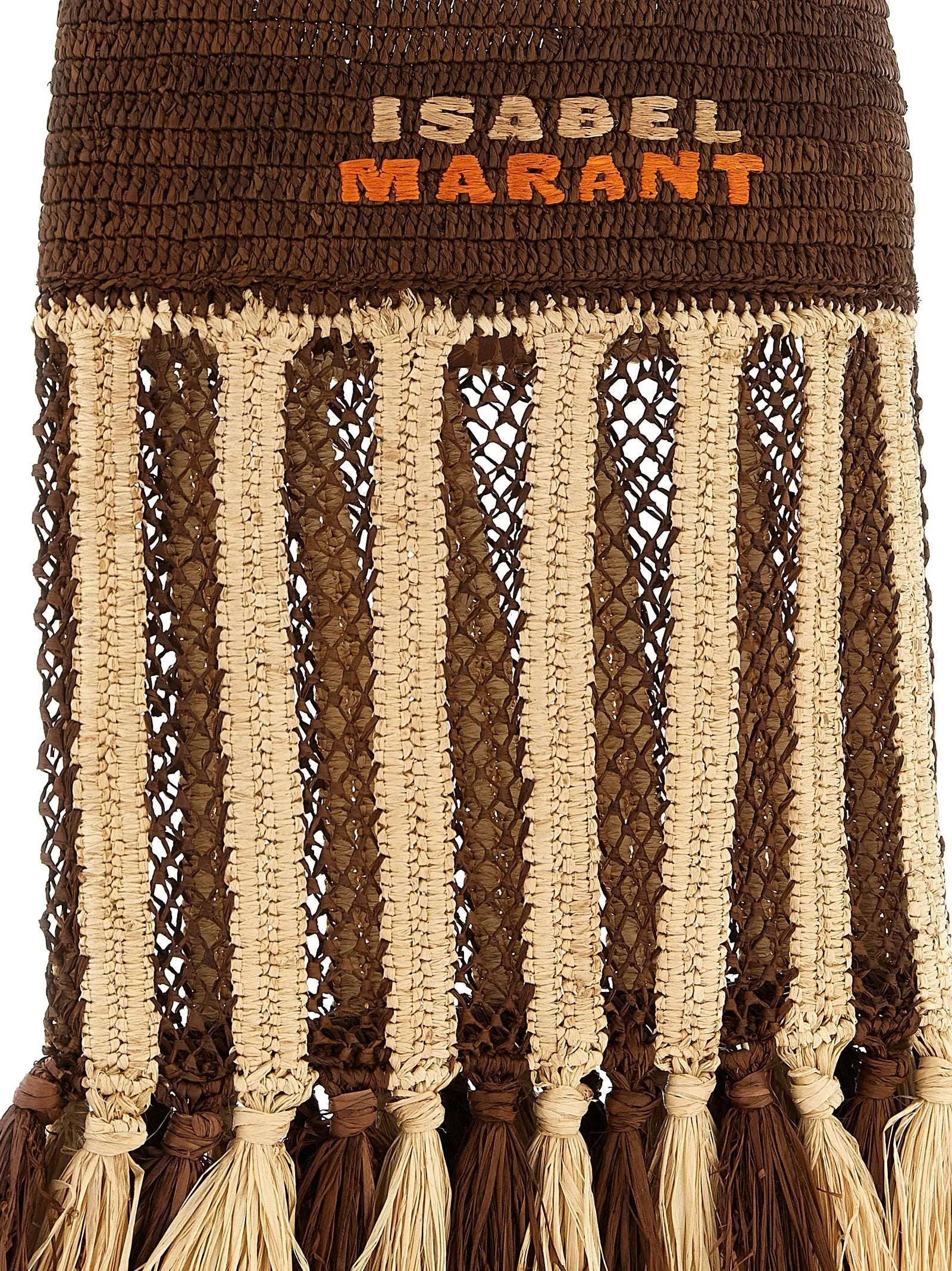 Isabel Marant Brown Raffia Shoulder Bag