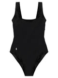 Polo Ralph Lauren Black Nylon One-Piece Swimsuit