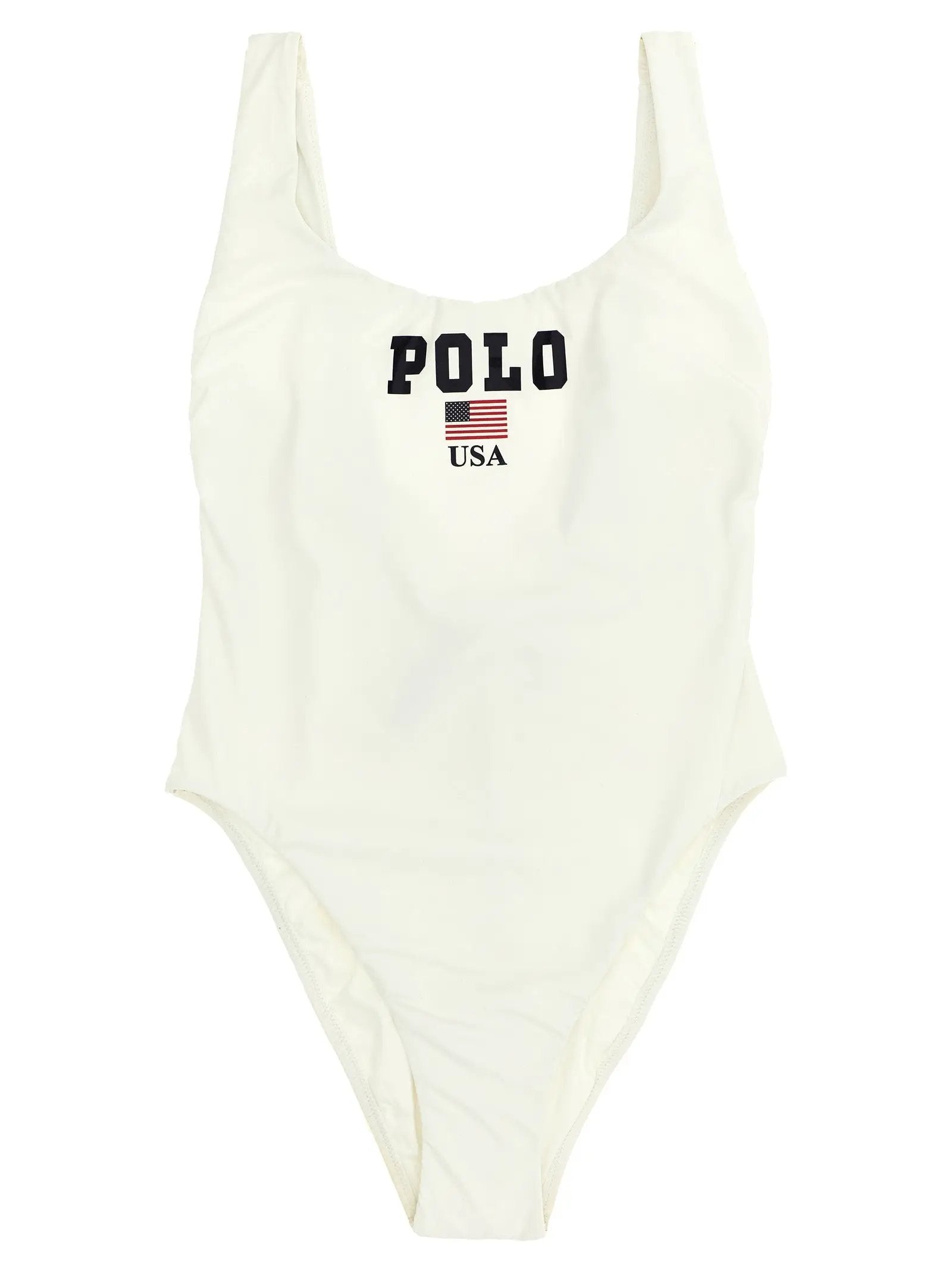 Polo Ralph Lauren White Nylon One-Piece Swimsuit