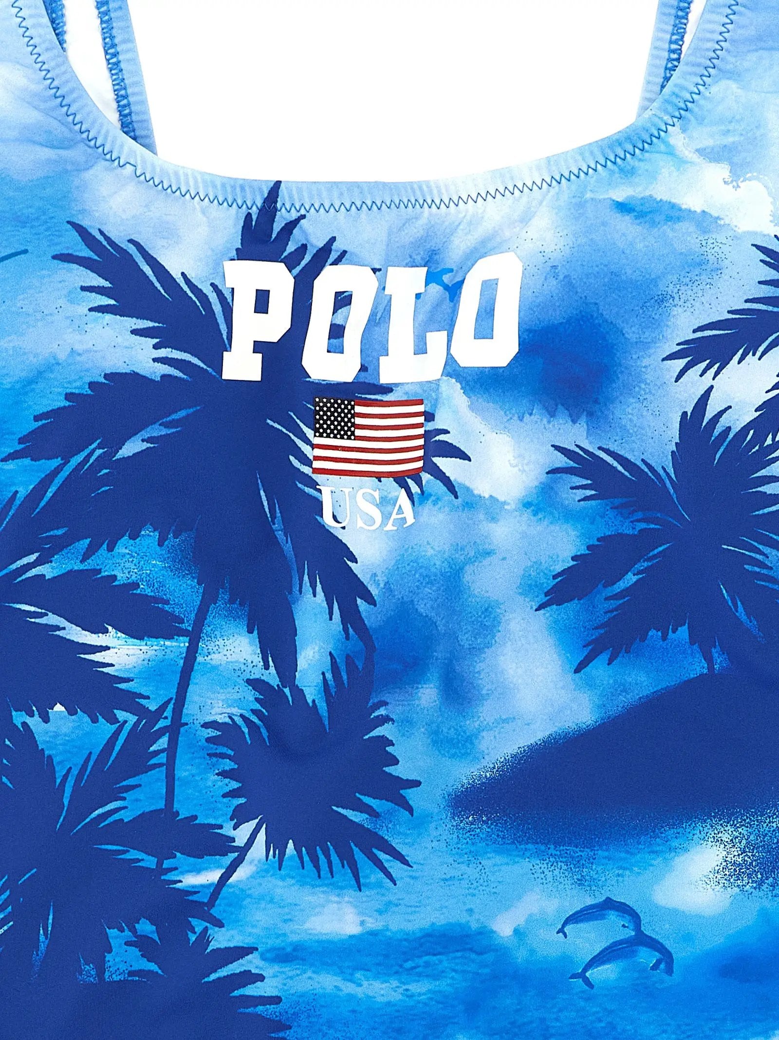 Polo Ralph Lauren Blue Nylon One-Piece Swimsuit