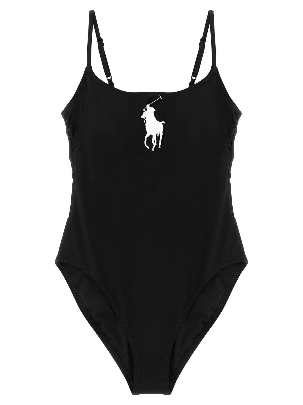 Polo Ralph Lauren Black Nylon One-Piece Swimsuit