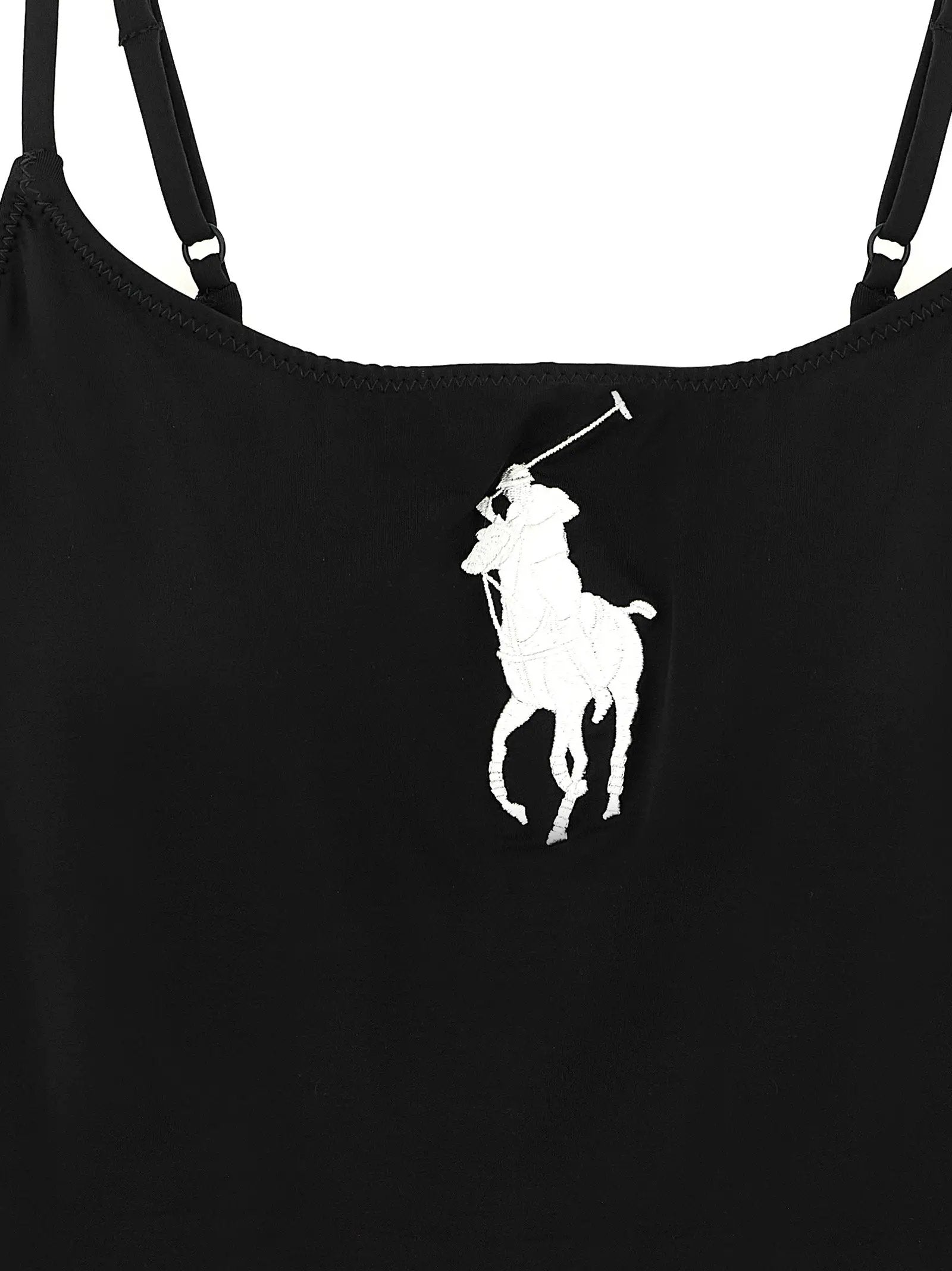 Polo Ralph Lauren Black Nylon One-Piece Swimsuit