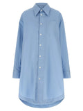 Robe midi en coton bleu Ami Paris