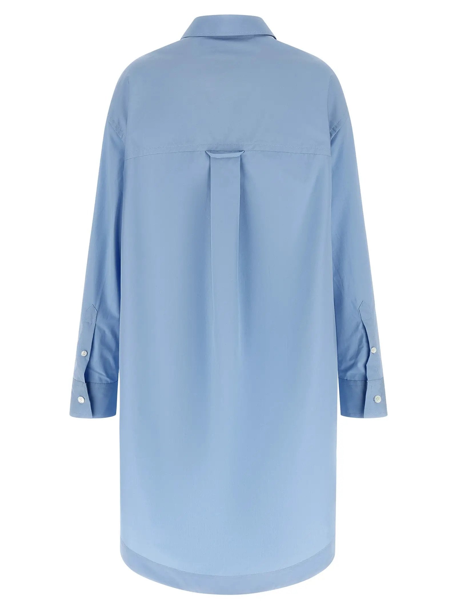 Robe midi en coton bleu Ami Paris