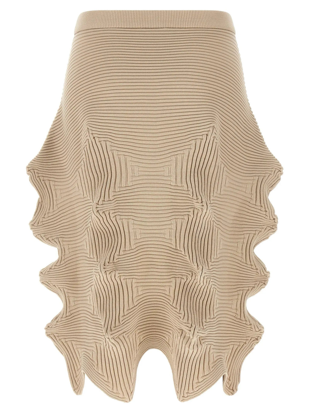 Issey Miyake Beige Polyester Midi Skirt