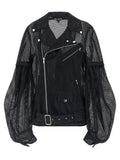 Comme Des Garçons Black Polyester Biker Jacket