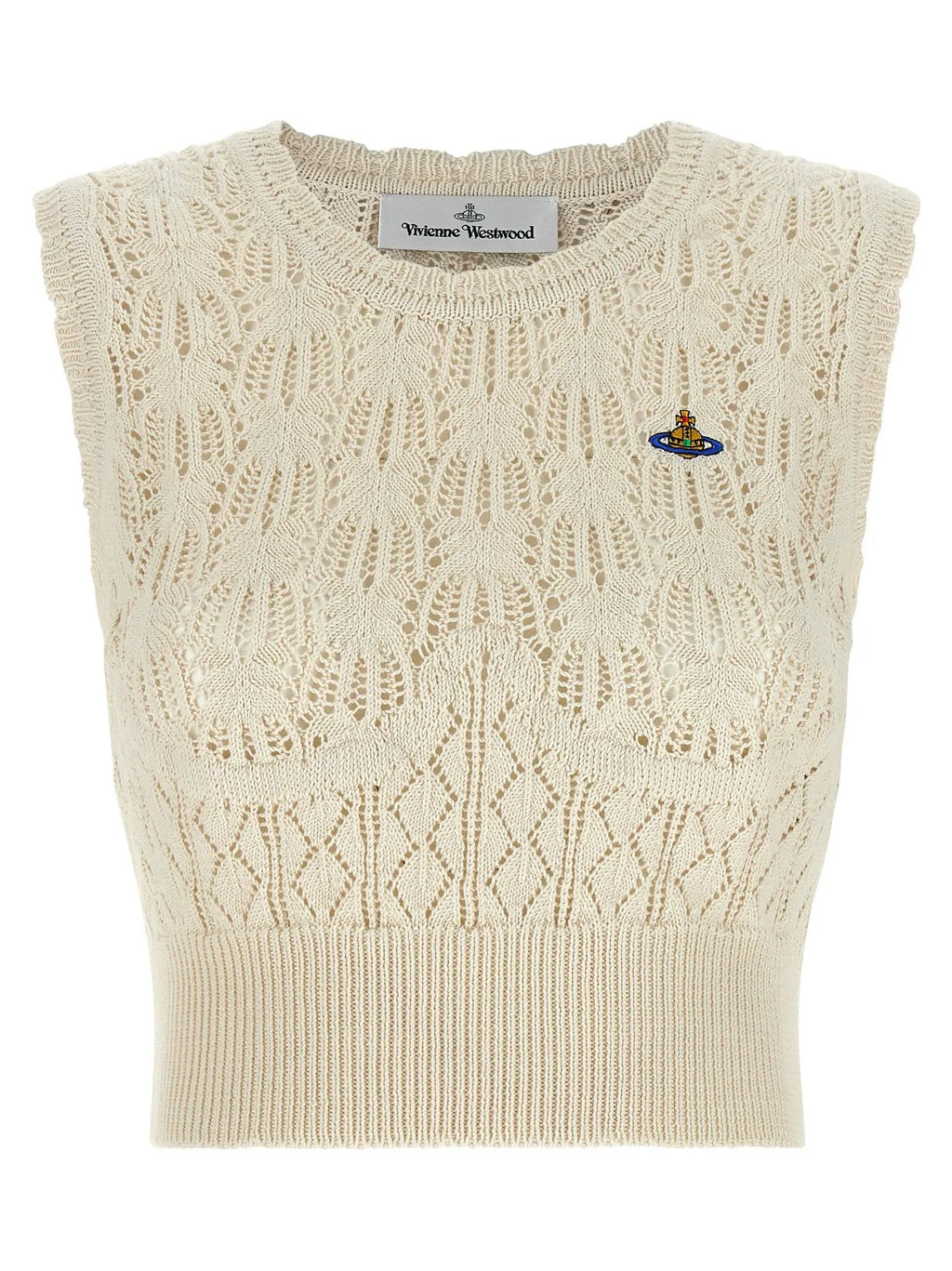 T-shirt sans manches en coton beige Vivienne Westwood