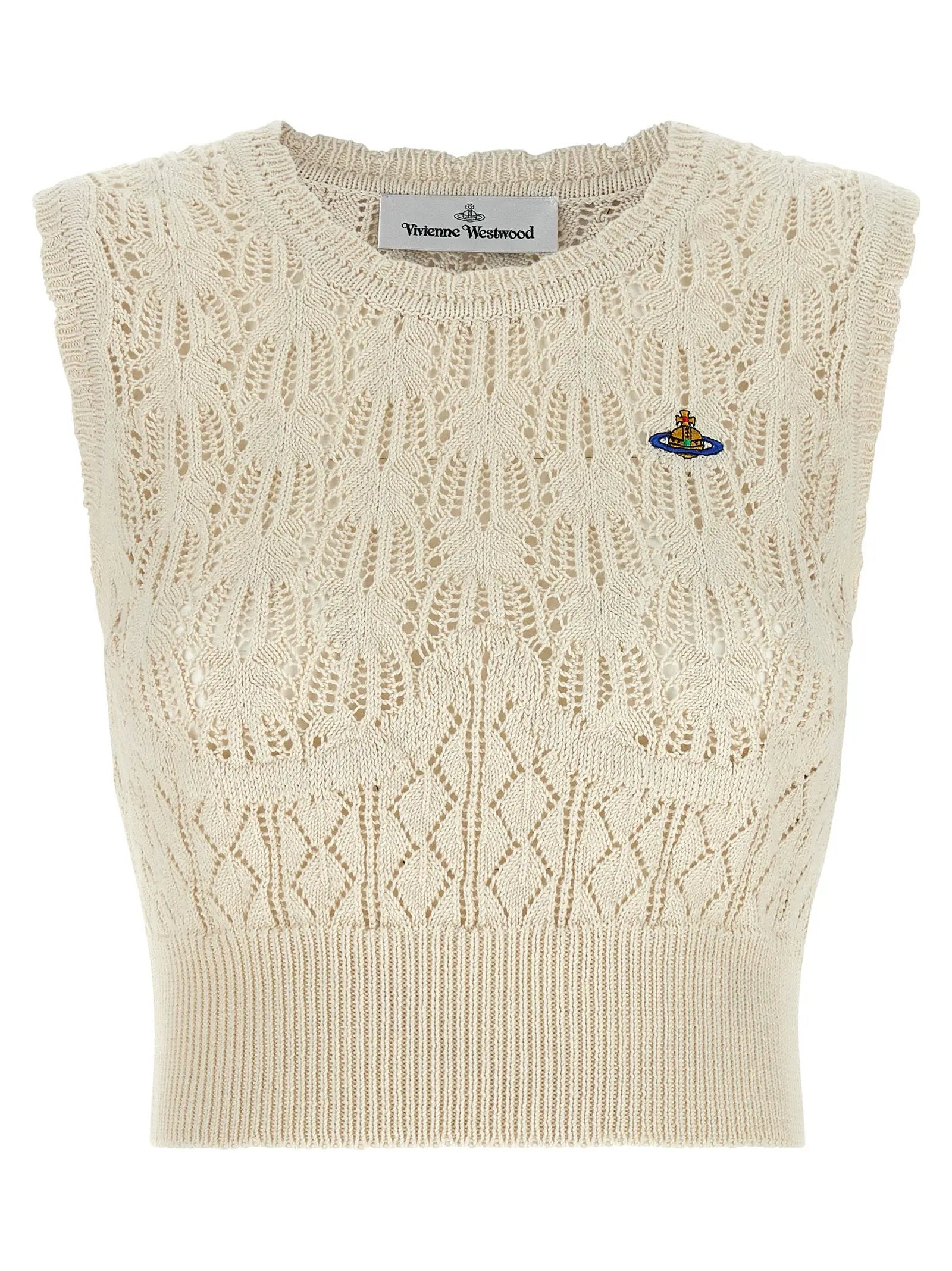 T-shirt sans manches en coton beige Vivienne Westwood