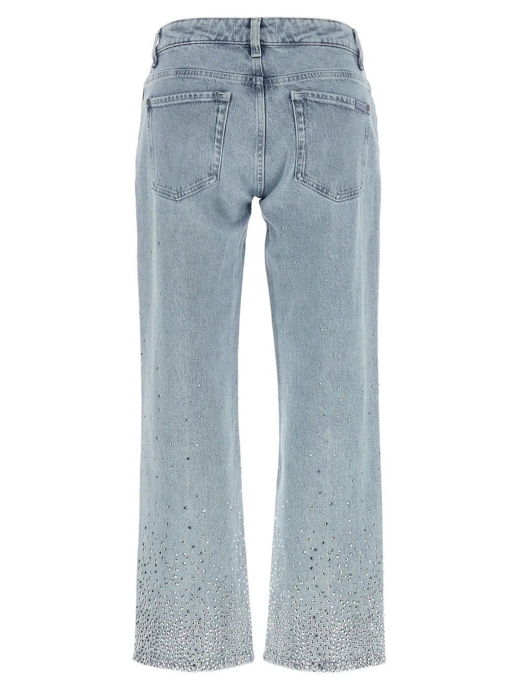7 For All Mankind Blue Cotton Straight-Leg Jeans