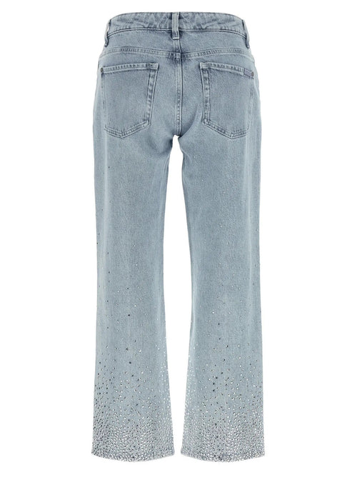 Jean droit 7 For All Mankind en coton bleu