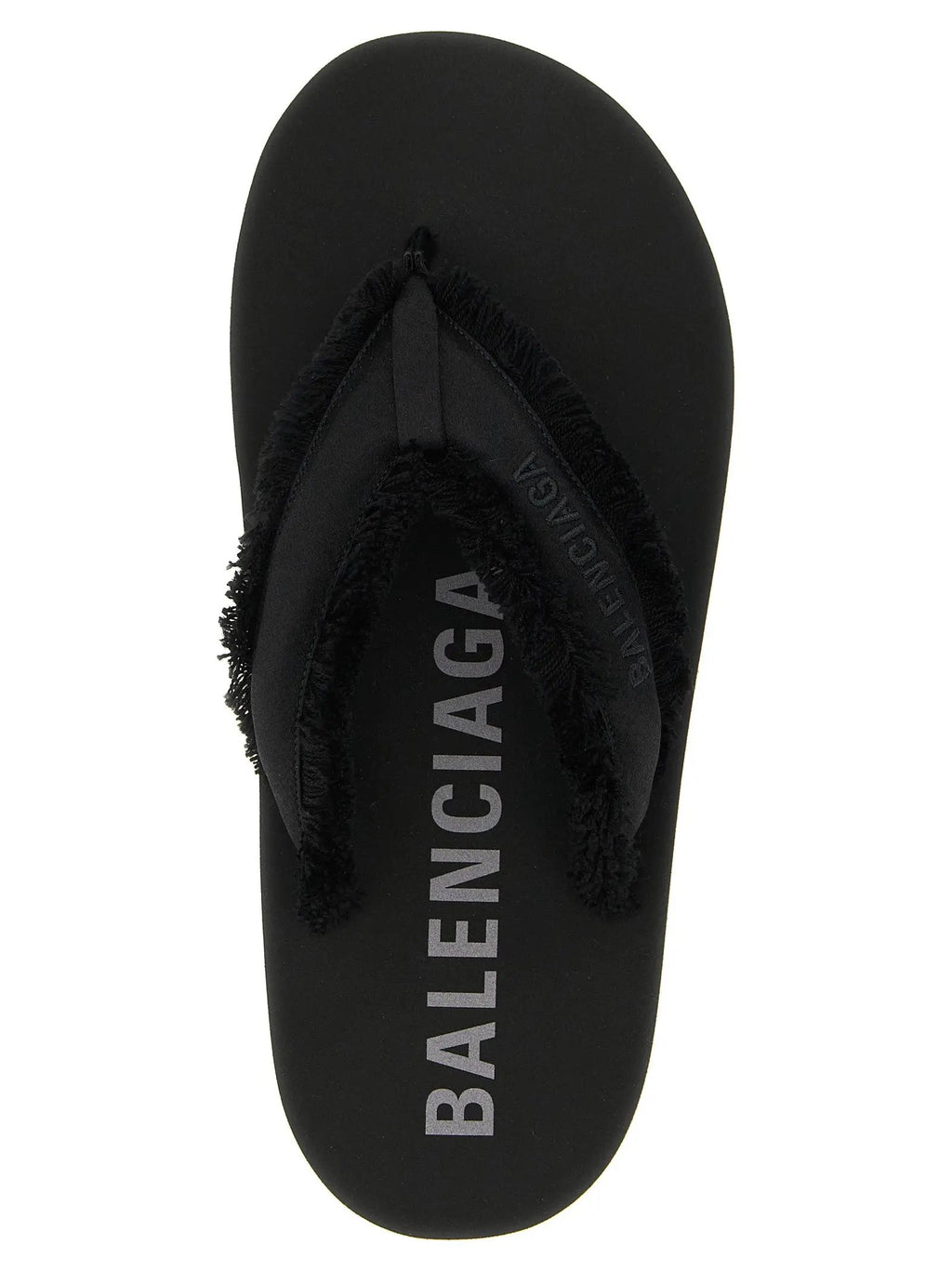 Balenciaga Black Viscose Slides