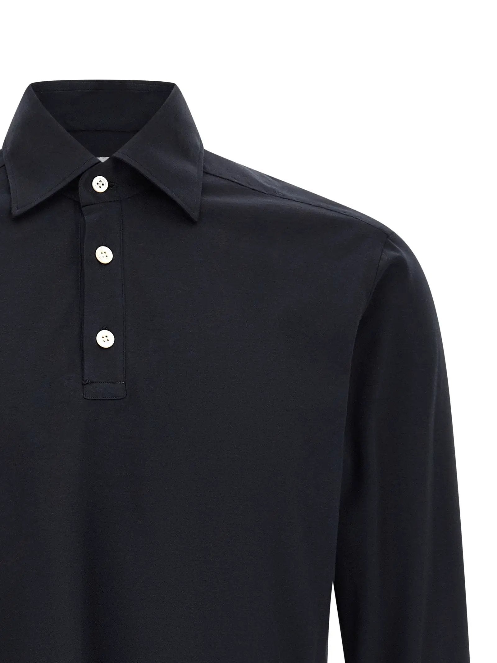 Kiton Blue Cotton Polo Shirt