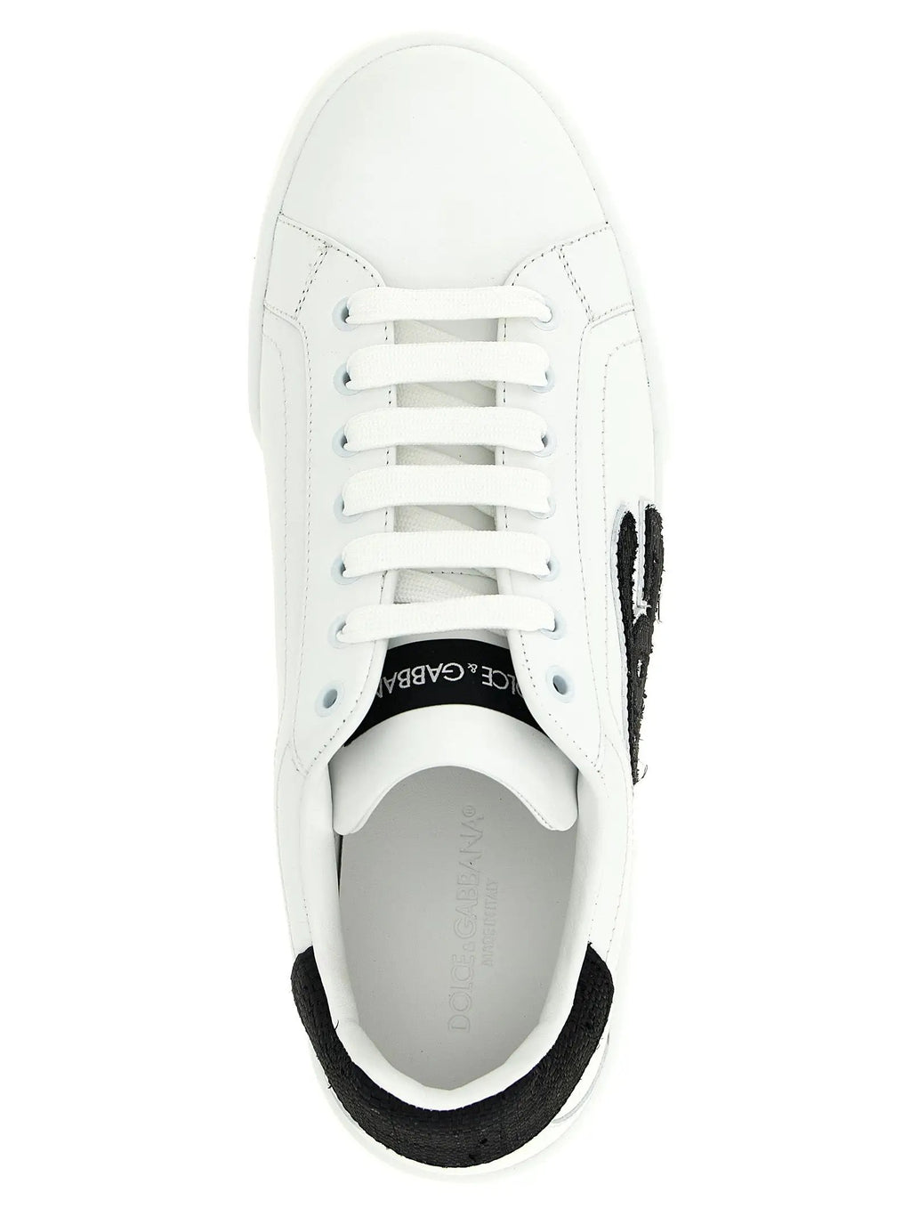 Baskets basses bicolores en cuir de veau Dolce & Gabbana