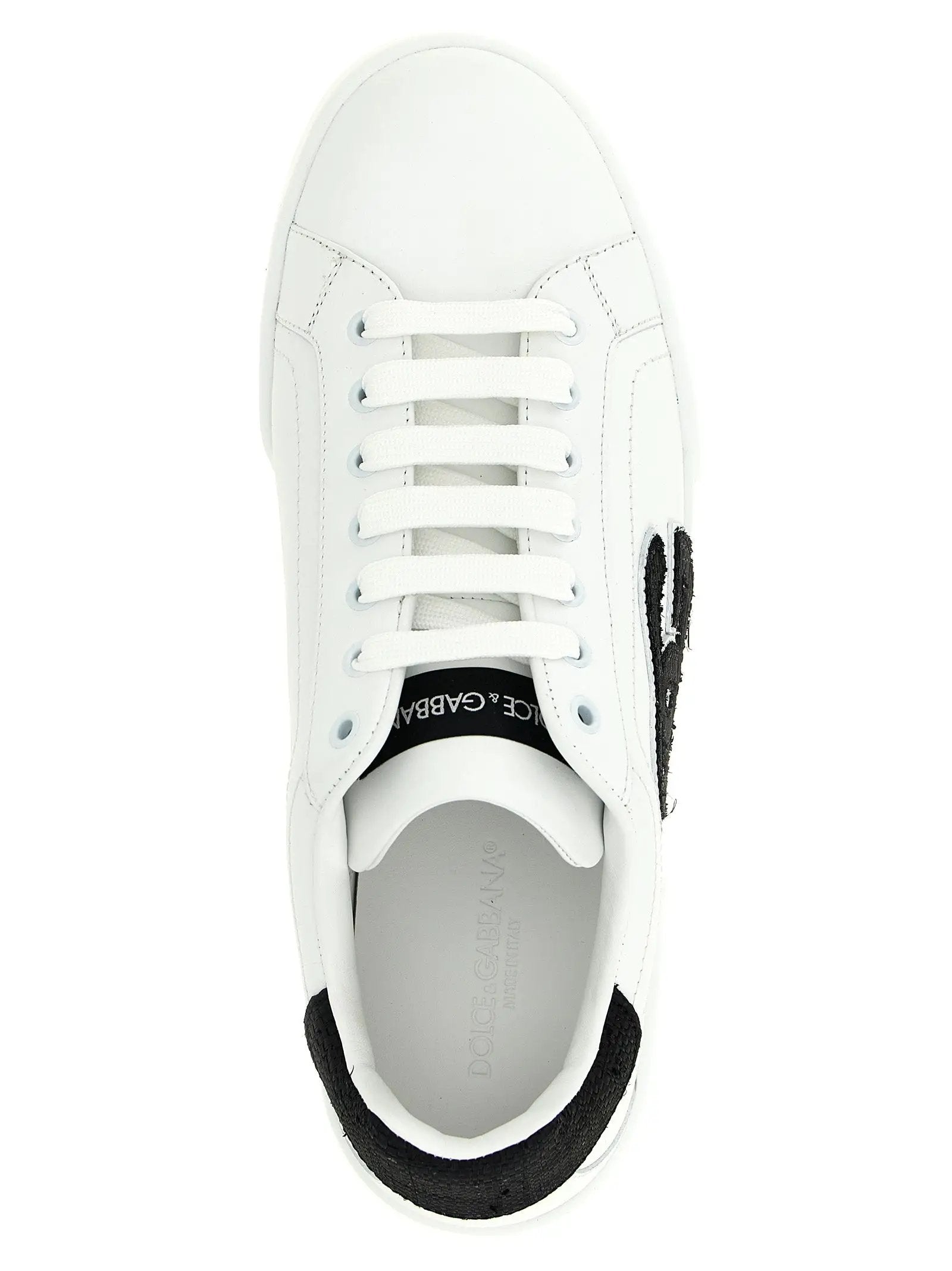 Baskets basses bicolores en cuir de veau Dolce & Gabbana