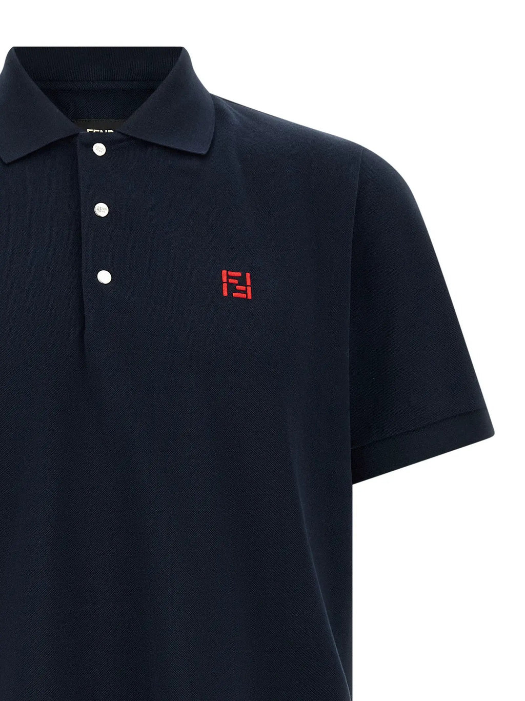 Polo Fendi bleu en coton