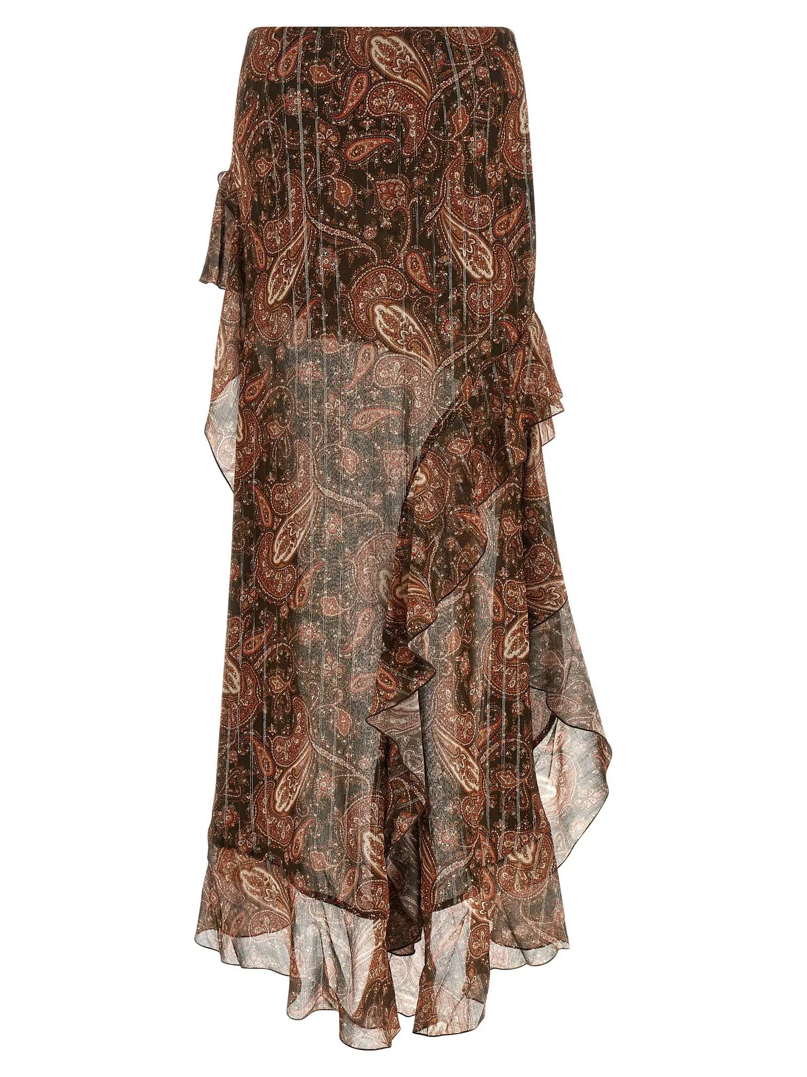 The Andamane Brown Viscose Mini Skirt