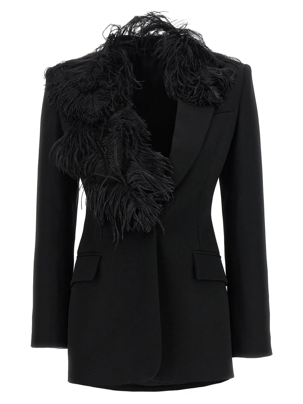The Attico Black Virgin Wool Blazer