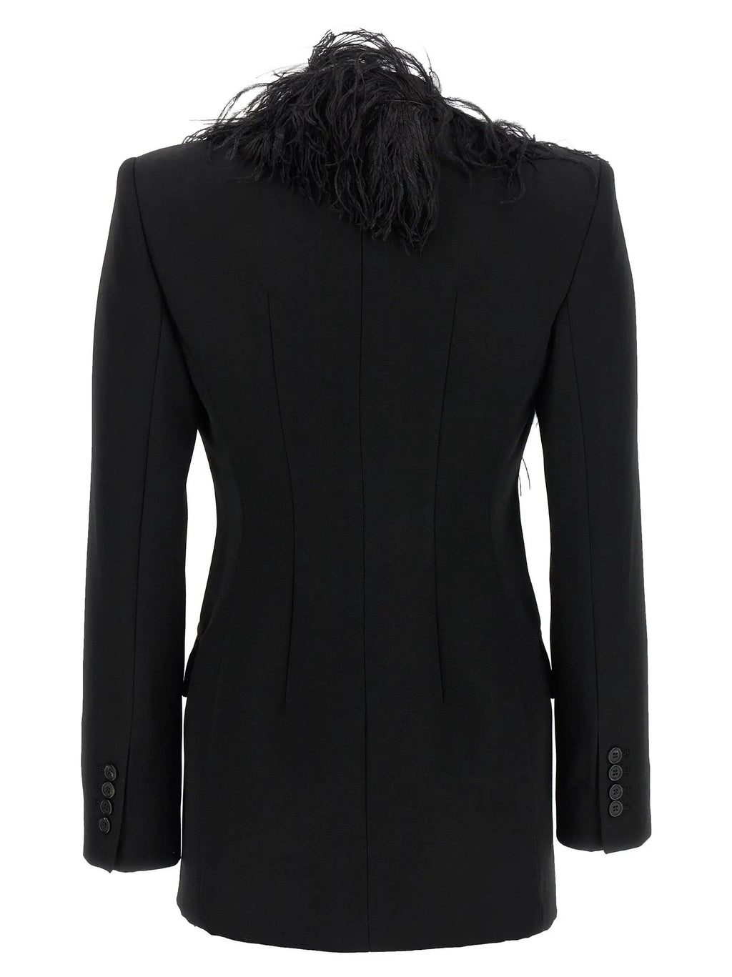 The Attico Black Virgin Wool Blazer