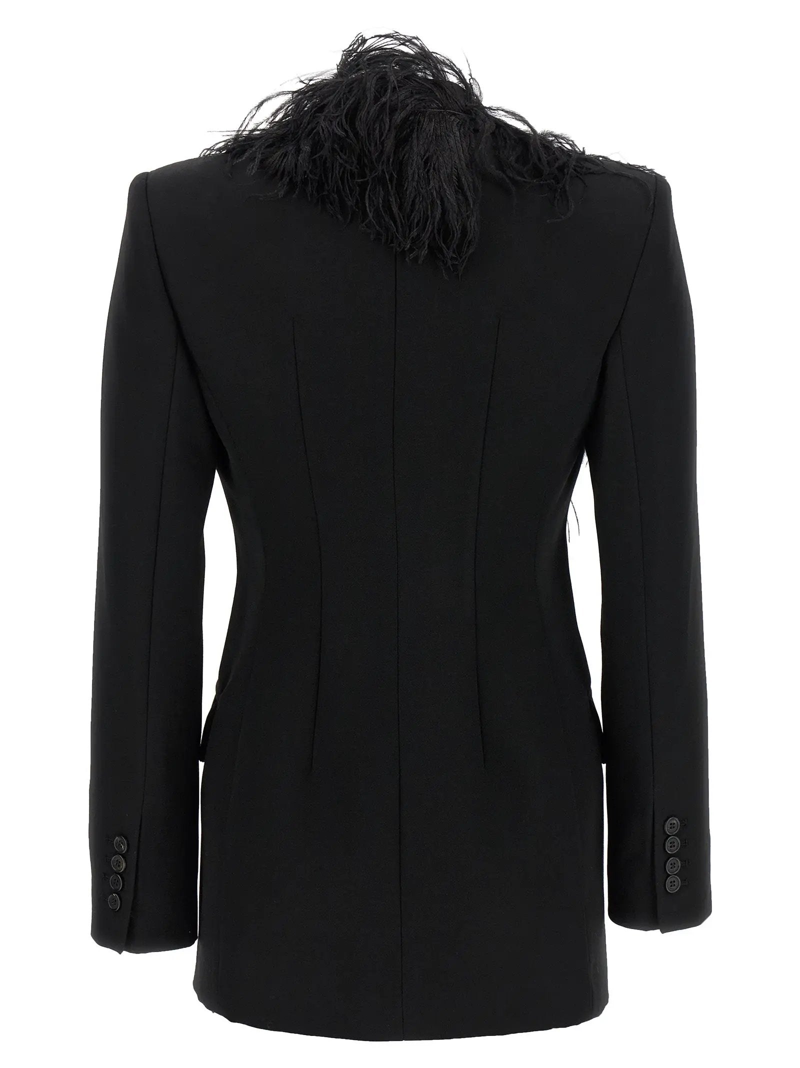 The Attico Black Virgin Wool Blazer