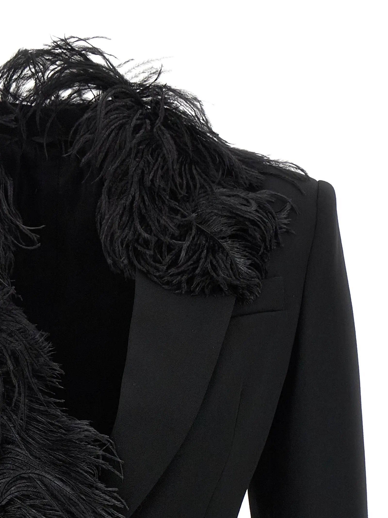 The Attico Black Virgin Wool Blazer