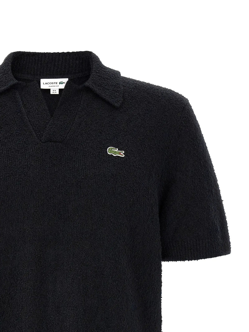 Lacoste Black Cotton Polo Shirt