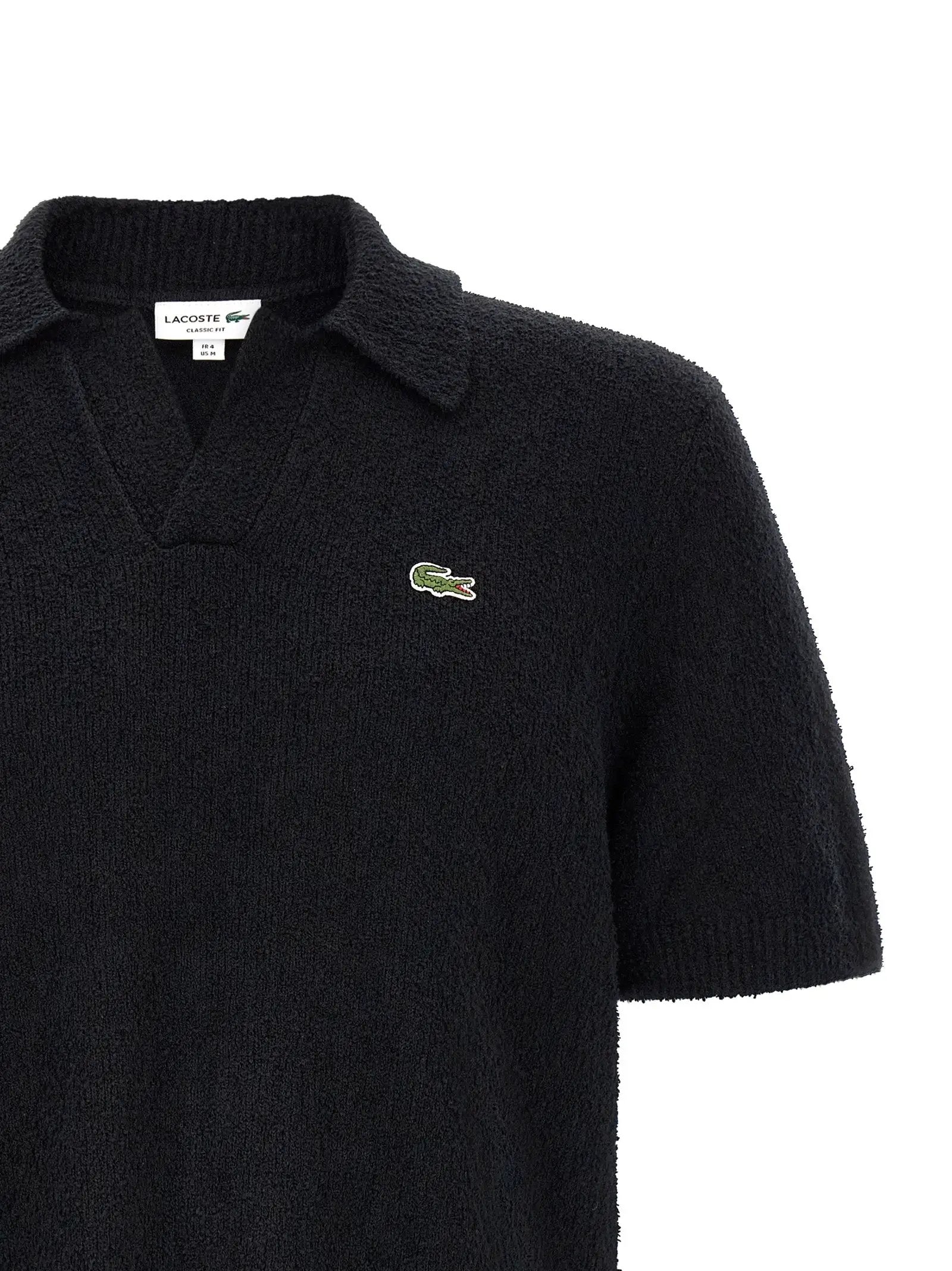 Lacoste Black Cotton Polo Shirt