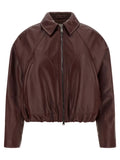 Brunello Cucinelli Bordeaux Calfskin Leather Jacket