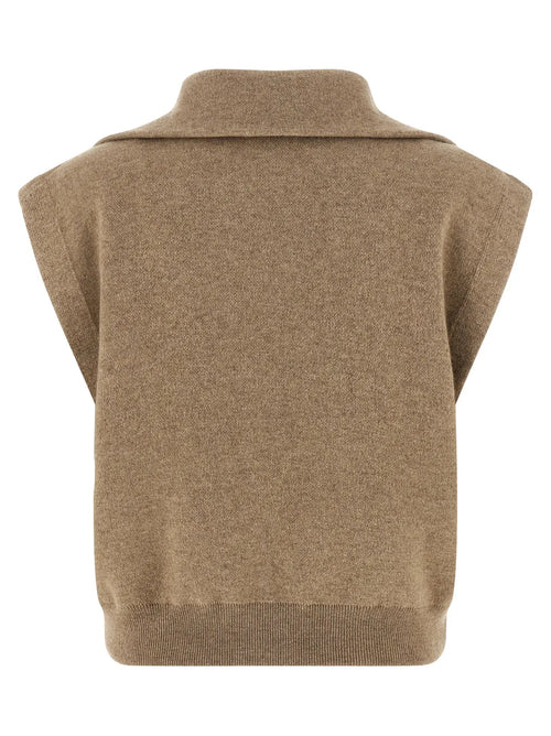 Veste sans manches Brunello Cucinelli en cachemire beige