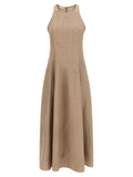Brunello Cucinelli Beige Linen Long Dress