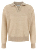 Brunello Cucinelli Gold Wool Polo Shirt