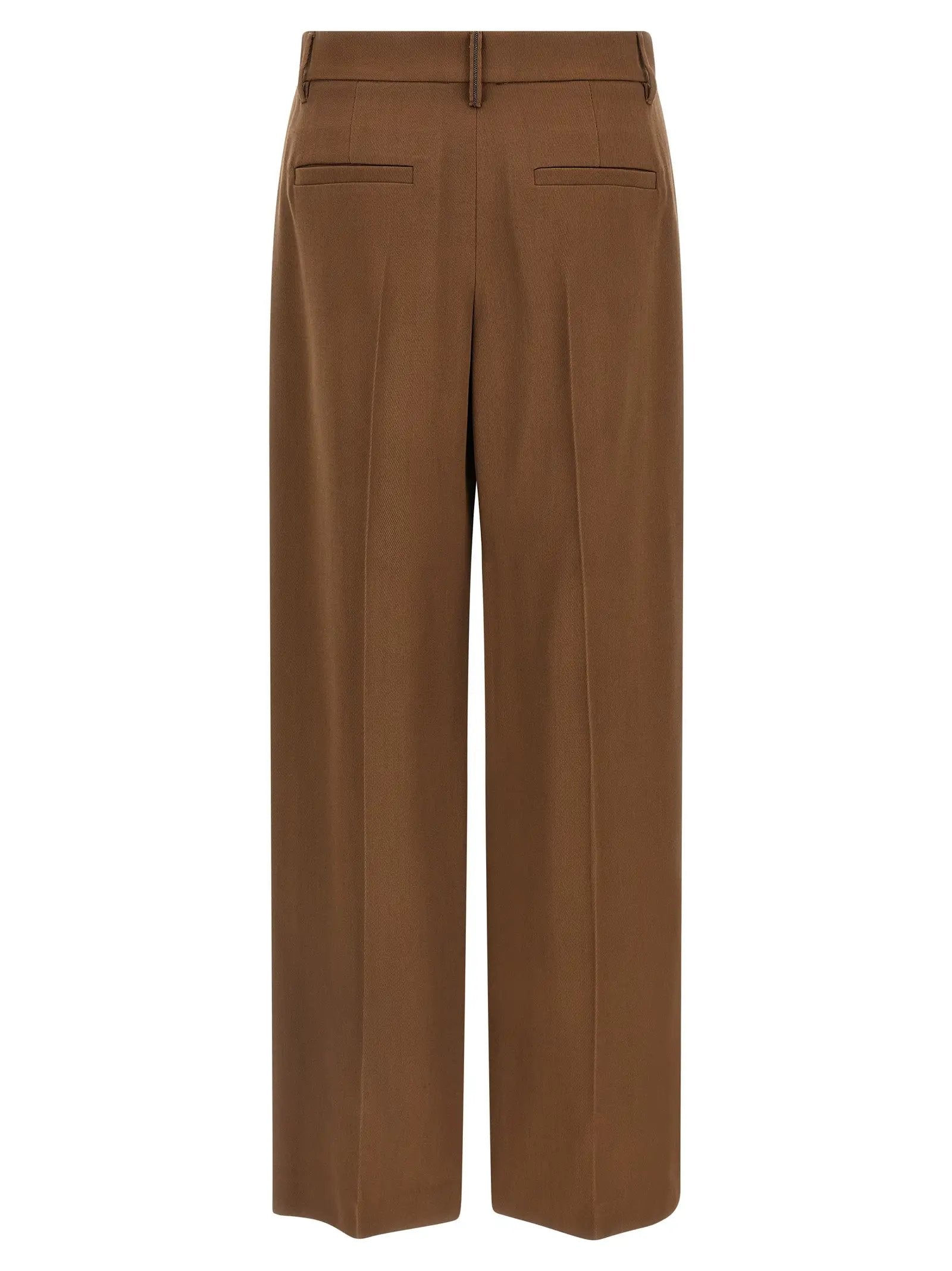 Brunello Cucinelli Brown Virgin Wool Casual Pants