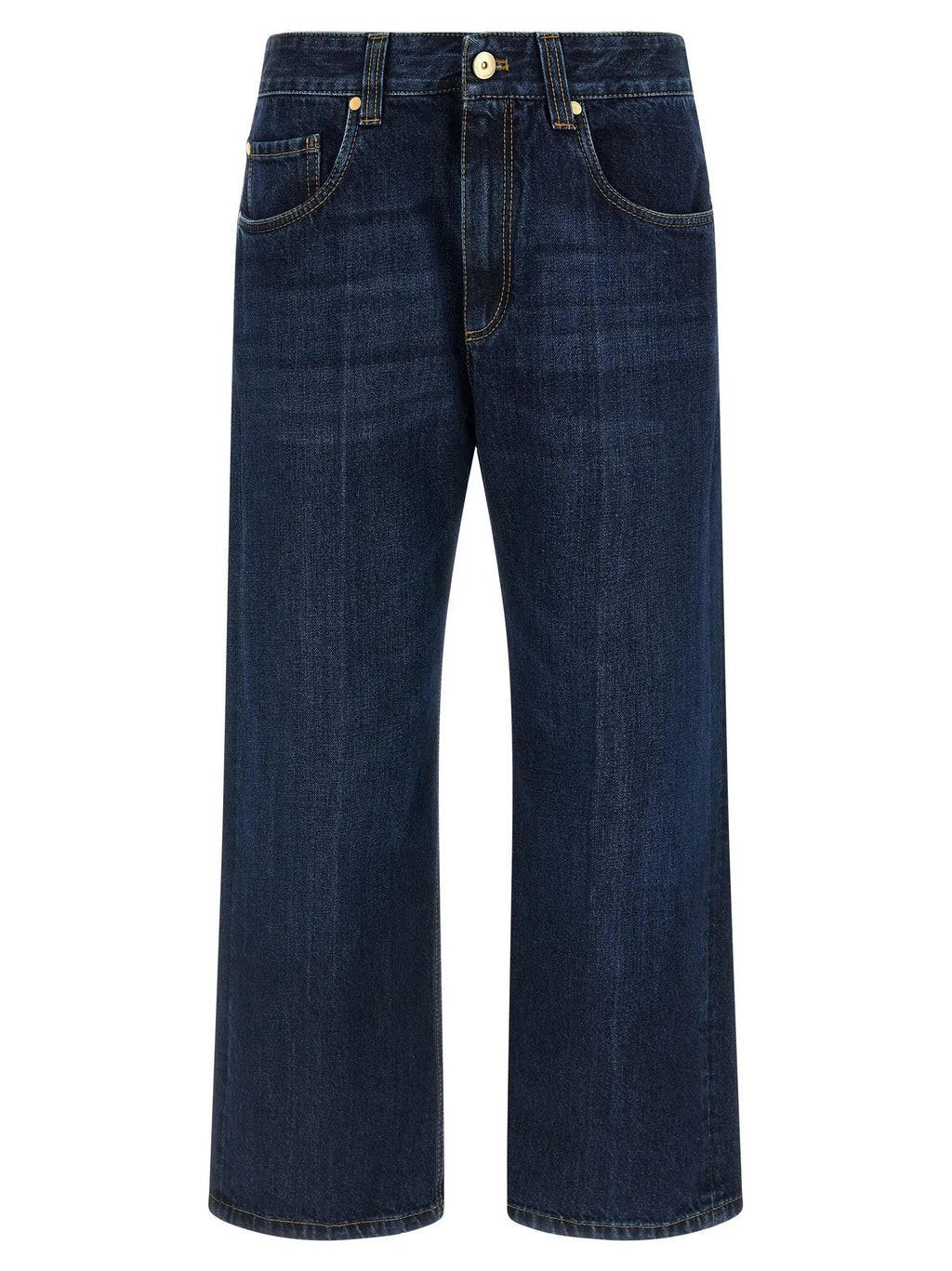 Brunello Cucinelli Blue Cotton Cropped Jeans