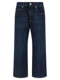 Brunello Cucinelli Blue Cotton Cropped Jeans
