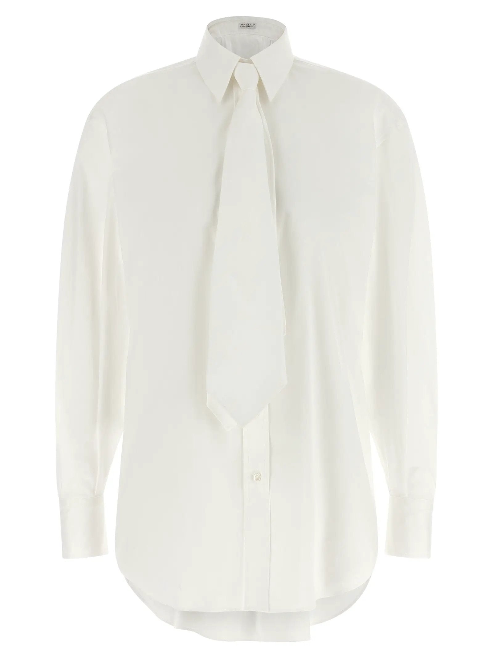 Brunello Cucinelli Chemisier en coton blanc